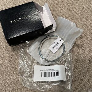 Talbots Shiny Silver Bangle NEW with box